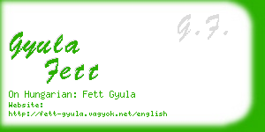gyula fett business card